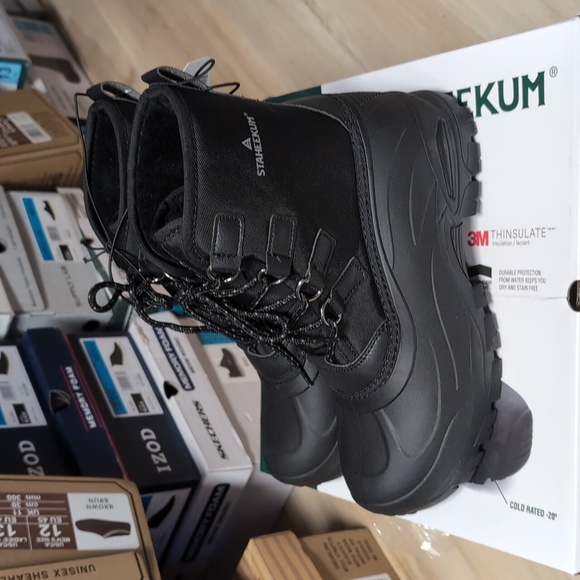 Staheekum Men's Snow Boots Cold Rated -20, Black - Picture 3 of 6